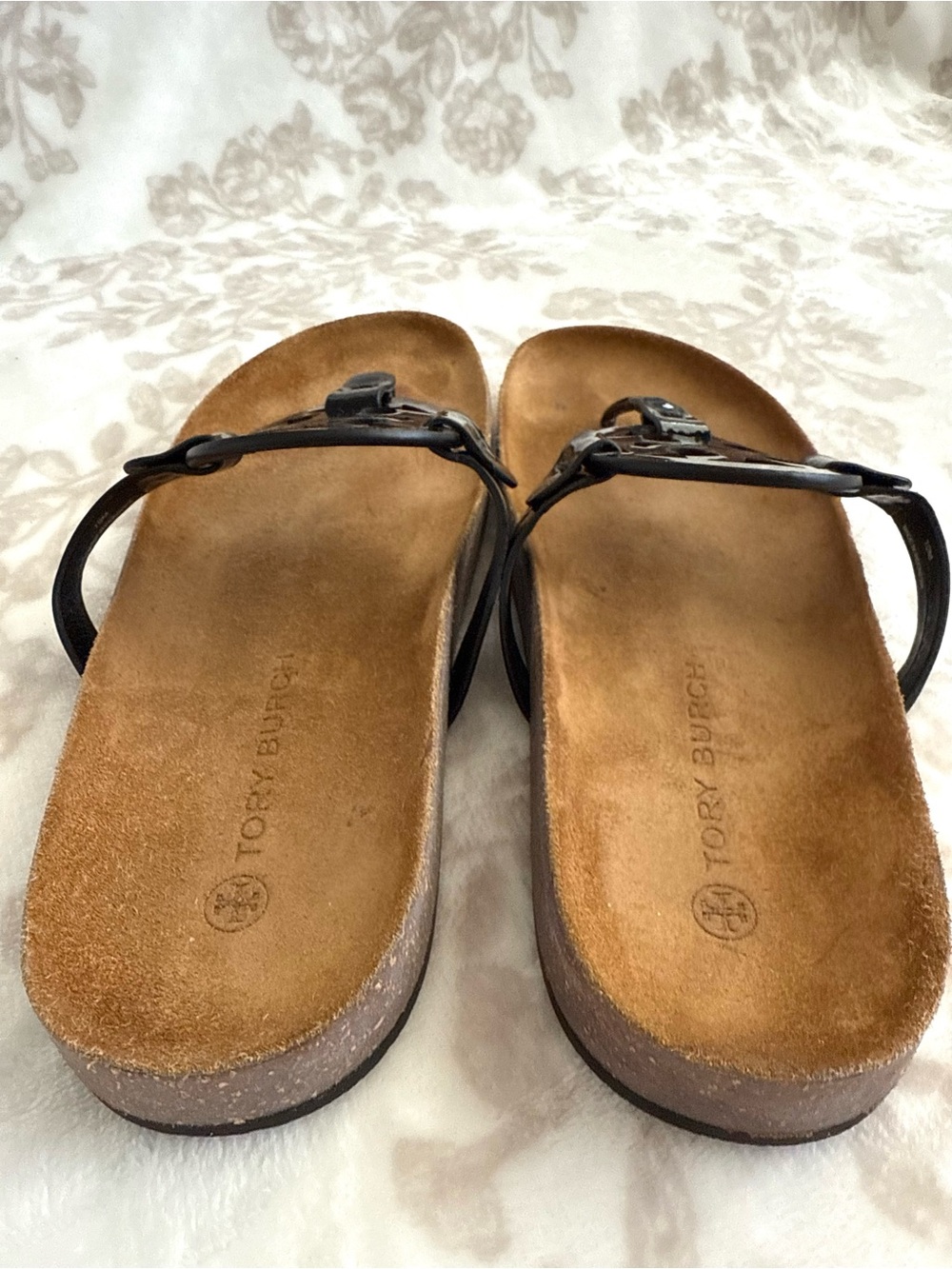 EUC Tory Burch Miller Cloud Black Patent Leather Sandals - Picture 3 of 12